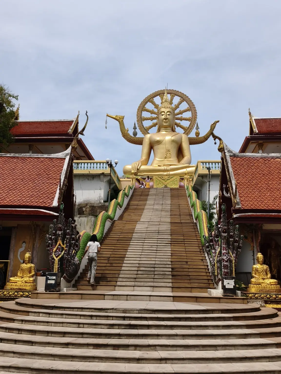 75-step Naga staircase leading to the golden Big Buddha at Wat Phra Yai, Koh Samui